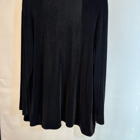 Chico’s Womens Size 3 US XL Open Front Long Sleeve Cardigan Sweater Duster Black - Picture 9 of 10